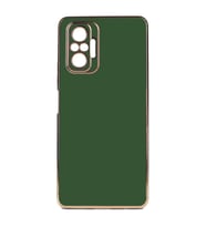 Xiaomi Redmi Note 10 Pro Kılıf Kenarları Gold Kamera Korumalı Renkli Pastel Silikon Mor BARK (Koyu Yeşil)