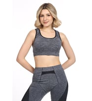 Miorre Kadın Pedsiz Spor Büstiyer (GRİ MELANJ ) (Grimelanj)