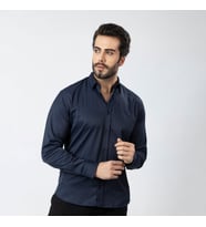 Erkek Uzun Kol Gömlek Slimfit Likralı Kumaş Pa-179 (Lacivert)
