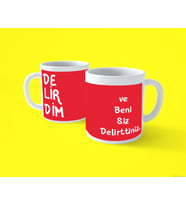 Beni Siz Delirttiniz Motto Baskılı Kupa Bardak (Kırmızı)