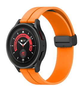 Huawei Watch GT3 Elite-Active 46mm-GT3 Pro-GT3 Se 22mm Uyumlu Coastal Manyetik Tokalı Silikon Kordon (Turuncu)