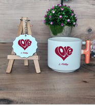 Love Sevgili Hediye Seti Kupa Bardak T Kulplu ve Anahtarlık Sevgiliye Sevgililer Günü Hediyesi (Model 7)