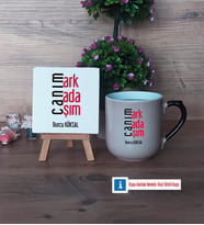 Arkadaşa Hediye Dekoratif Taş, Kupa Bardak Kırmızı Hediye (Model 9)