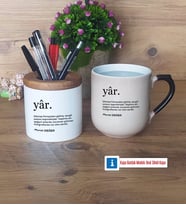 Sevgiliye Hediye Kalemlik, Kupa Bardak T Kişiye Özel Hediye (Model 2)