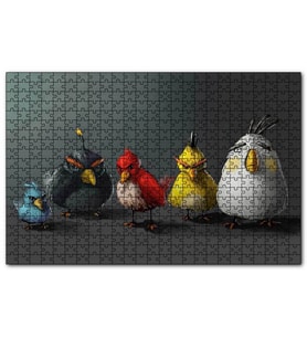 Cakapuzzle Yağlı Boya Rengarenk Kızgın Kuşlar Görseli  Puzzle Yapboz MDF (Ahşap) (255 Parça)