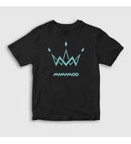 Presmono Unisex Çocuk Beyaz Logo V2 K-Pop Mamamoo T-Shirt 273917tt (Siyah)