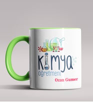 Kişiye Özel Kimya Öğretmeni Tasarım Siyah Renk Kupa Bardak 7 (Yeşil)