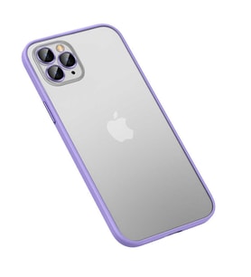 iPhone 12 Pro Max Kılıf Retro Kamera Lens Korumalı Renkli Lüx Mat Kapak (Lila)