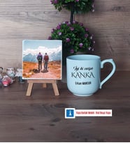 Kankaya Hediye Fotoğraflı Dekoratif Taş, Kupa Bardak Beyaz Hediye (Model 5)