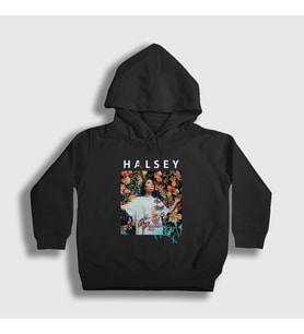 Presmono Unisex Çocuk Beyaz Poster Love And Power Halsey Kapüşonlu Sweatshirt 461109tt (Siyah)