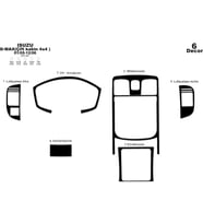 Meriç® Isuzu D Max Çift Kabin 4X4 Maun Kaplama Maun 6 Parça 2005-2006 (Piano Black)