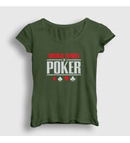 Presmono Kadın Sarı Wsop World Series Of Poker T-Shirt 363642tt (Haki)