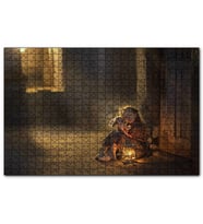 Cakapuzzle Eski Ev Kız Çocuğu Fener Oyuncak Görseli  Puzzle Yapboz MDF (Ahşap) (255 Parça)