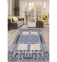 Dijital Kaymaz Taban Yıkanabilir Modern Renkli Salon Halısı Mutfak Halısı Yolluk ND-HT-939 (Mavi)