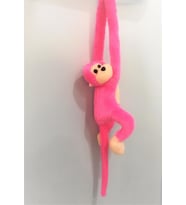 Sevimli Sesli Pelüş Maymun 30 cm (Pembe)