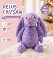 Uzun Kulak Uyku Arkadaşım Bunny Peluş Tavşan 65 cm - Çocuğunuzun Uyku Arkadaşı (Lila)