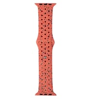 Watch Ultra 49mm KRD-02 Yeni Seri Suya Dayanıklı Delikli Renkli Silikon Kordon (Turuncu)