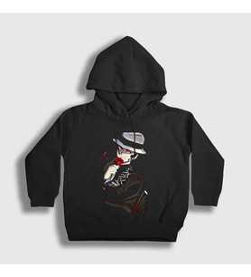 Presmono Unisex Çocuk Beyaz Muzan Kibutsuji Anime Demon Slayer Kimetsu No Yaiba Kapüşonlu Sweatshirt 308711tt (Siyah)