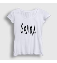 Presmono Kadın Sarı Logo Gojira T-Shirt 53028tt (Beyaz)