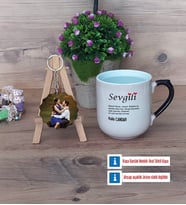 Sevgiliye Hediye Kupa Bardak Beyaz ve Fotoğraflı Ahşap Anahtarlık Hediye (Model 10)