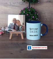 Dedeye Hediye Fotoğraflı Dekoratif Taş, Kupa Bardak Beyaz Hediye (Model 3)