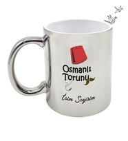 Osmanlı Torunu Temalı Kişiye Özel İsim ve/veya Fotoğraflı Kupa Bardak No:X029 (Gümüş)