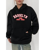 Unisex Brooklyn Baskılı Bisiklet Yaka Sweatshirt (Antrasit)