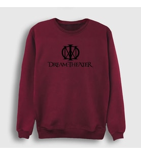 Presmono Unisex Beyaz Logo Dream Theater Sweatshirt 144079tt (Bordo)
