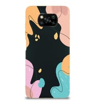 PrintiFy Xiaomi Poco X3 Uyumlu Lansman Kılıf Karışık Renkler Tasarımlı İçi Kadife Kapak (Siyah)