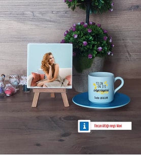En İyi Diyetisyen Fotoğraflı Dekoratif Taş, Ahşap Altlıklı Türk Kahvesi Fincanı Hediye (Model 5)