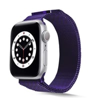 Uyumlu Model Apple Watch 42mm 44mm 45mm 49mm Kordon Milano Loop Metal Kordon 1/2/3/4/5/6/se/7 (Mor)