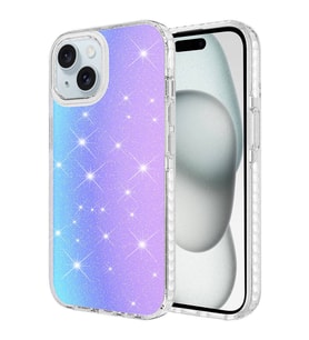 iPhone 15 Kılıf Parlak Renk Geçişli Velle Kılıf (Beyaz)