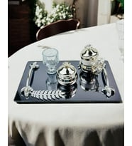 Elegance Söz Kahve Tepsisi (Gri)