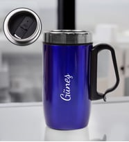 Kişiye Özel Kulplu 280 ML Çelik Termos (Mavi)
