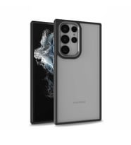 Galaxy S22 Ultra Kılıf Flora Buton,Kenar Çevresi Renkli Kılıf (Siyah)