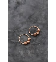 Papatya Silver 925 Ayar Gümüş Üç Dorika Toplu Halka Küpe (Rose)