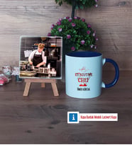 Aşçıya Hediye Fotoğraflı Dekoratif Taş, Kupa Bardak Beyaz Hediye (Model 3)