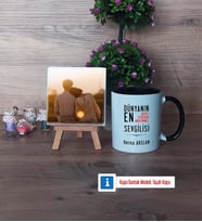 Sevgiliye Hediye Fotoğraflı Dekoratif Taş, Kupa Bardak Beyaz Hediye (Model 11)
