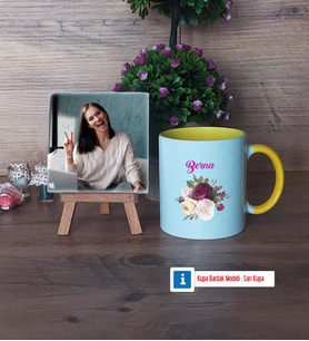 İsme Özel Doğum Günü Hediyesi Fotoğraflı Dekoratif Taş, Kupa Bardak Beyaz Hediye (Model 7)