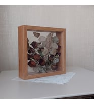 25x25 Cm Çift Yönlü Derin Gül Çerçevesi! Gelin Buketi Çerçevesi! Gül Saklama Kutusu (Kahverengi)