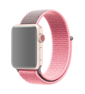 Ally Apple Watch 7-8 45mm 6-5-4 44mm Kayış Kordon Spor Loop 3-2-1 42mm (Mor-Pembe)