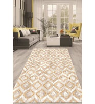 Dijital Kaymaz Taban Yıkanabilir Modern Renkli Salon Halısı Mutfak Halısı Yolluk ND-HT-471 (Krem)