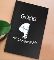 BK Gift Esprili Tasarım Serisi Sert Kapaklı Siyah Defter, Arkadaşa Hediye, Yeni İş Hediyesi, Doğum Günü Hediyesi, Anı Defteri (Model 4)