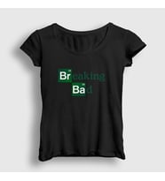 Presmono Kadın Sarı Logo Breaking Bad T-Shirt 185212tt (Siyah)