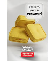XPERMATE Bisküvi Minder Petek Önü Palet Üstü Minderi Fransız Minder Bank ve Bahçe Minderi 45x45x14 cm (Sarı)