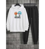 Unisex Gumball Baskılı Eşofman Takımı (A.Beyaz)