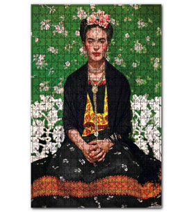 Cakapuzzle Eskitilmiş Frida Kahlo Baskılı Görsel Puzzle Yapboz MDF (Ahşap) (500 Parça)
