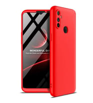 Realme 6İ Kılıf 3 Parça Slim Sert Silikon Kapak AYS (Kırmızı)