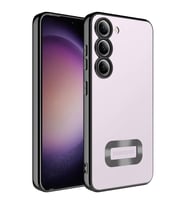 Galaxy S23 Plus Kılıf Kamera Korumalı Logo Gösteren Zore Omega Kılıf (Siyah)