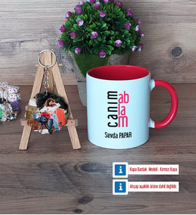 Ablaya Hediye Kupa Bardak Beyaz ve Fotoğraflı Ahşap Anahtarlık Hediye (Model 2)